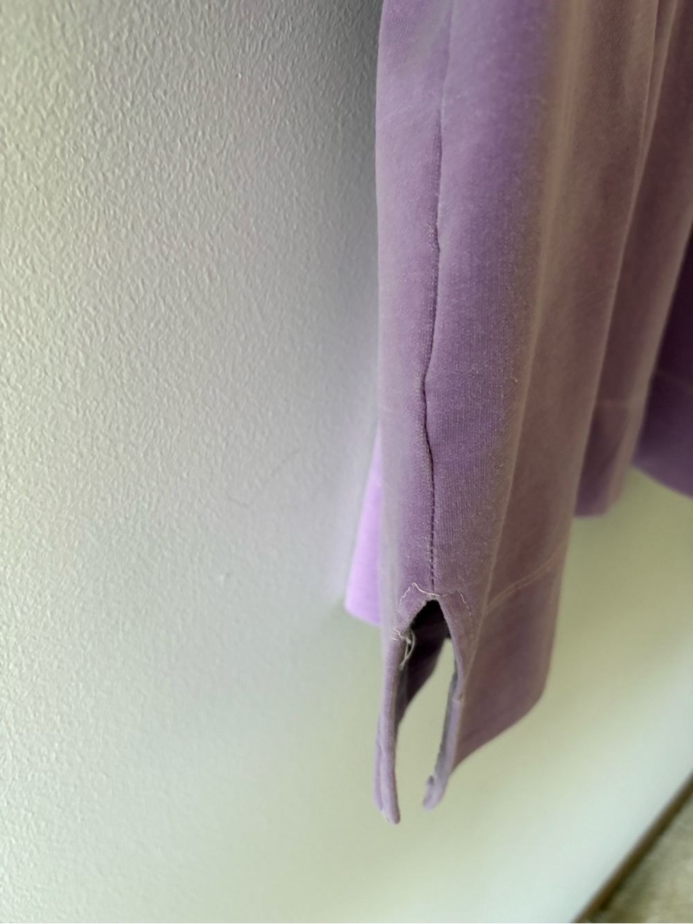 Green Tea Lace-Up Hoodie Top 3/4 Sleeve Ladies Plus Size Violet Purple XXL - Picture 6 of 7